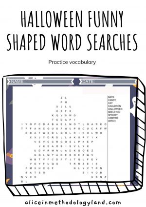 🎃 Halloween Funny Shaped Word Search