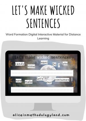💻🎃Halloween Digital Material: Let’s Make Wicked Sentences – Word Order- Cut and Stick