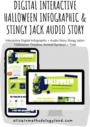 💻🎃Digital Interactive Halloween Infographic & Stingy Jack Audio Story